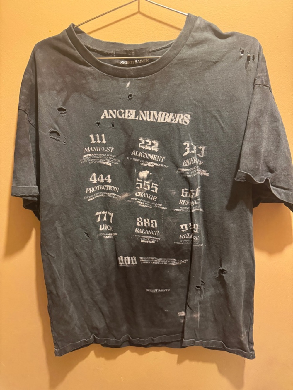 Angel Numbers Graphic Tee - Black by